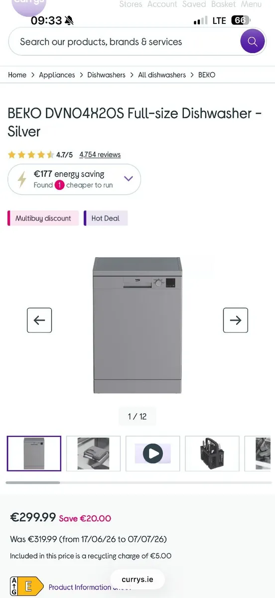 Beko silver dishwasher - Image 2
