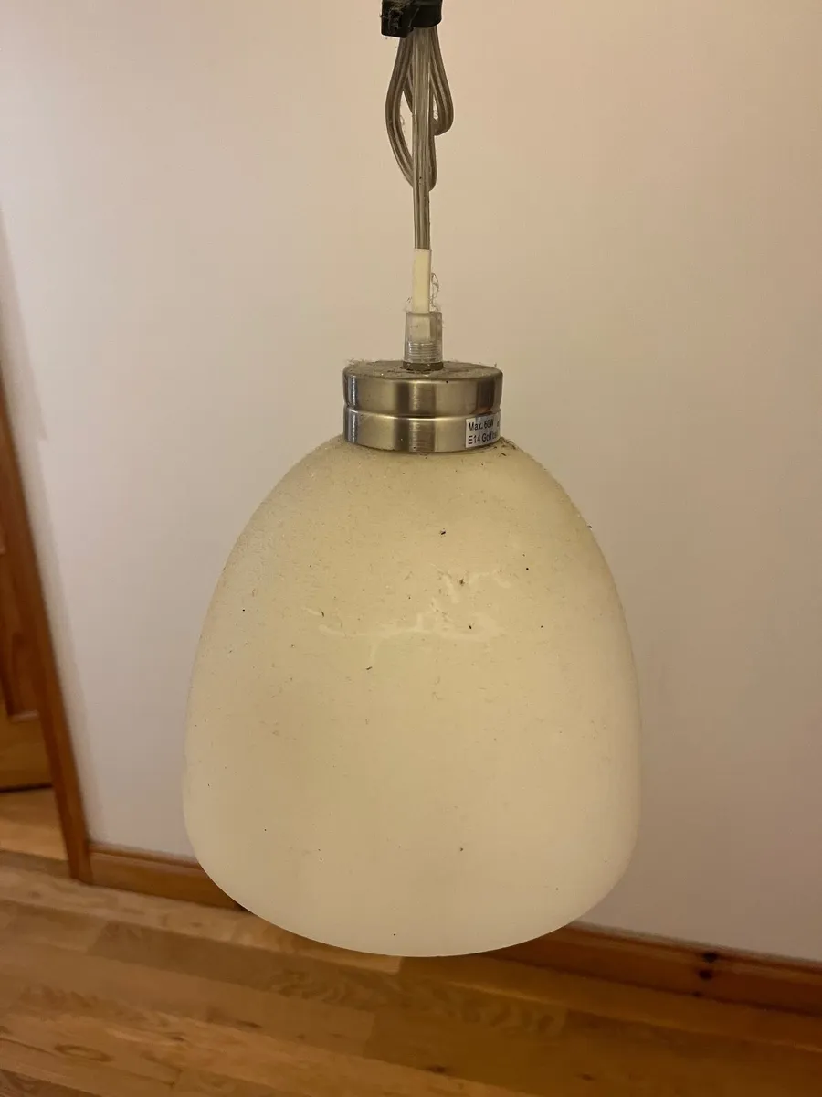 Cream Glass Pendant Ceiling Light - Image 3