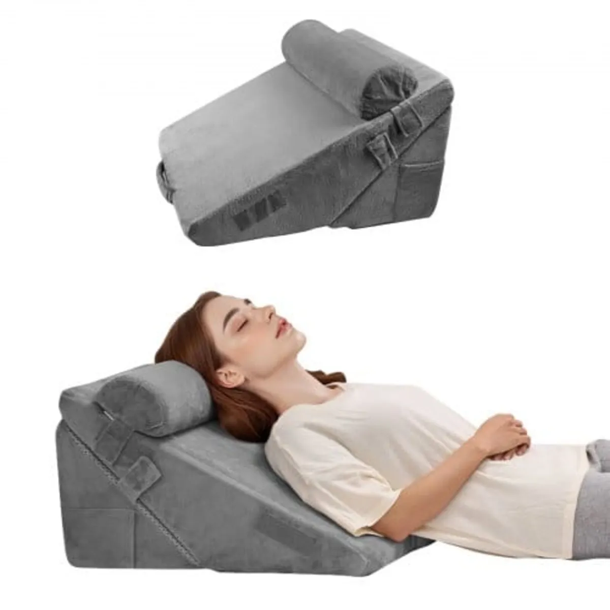 Bed Wedge Pillow for Sleeping, 3 Pcs Adjustable Or - Image 1