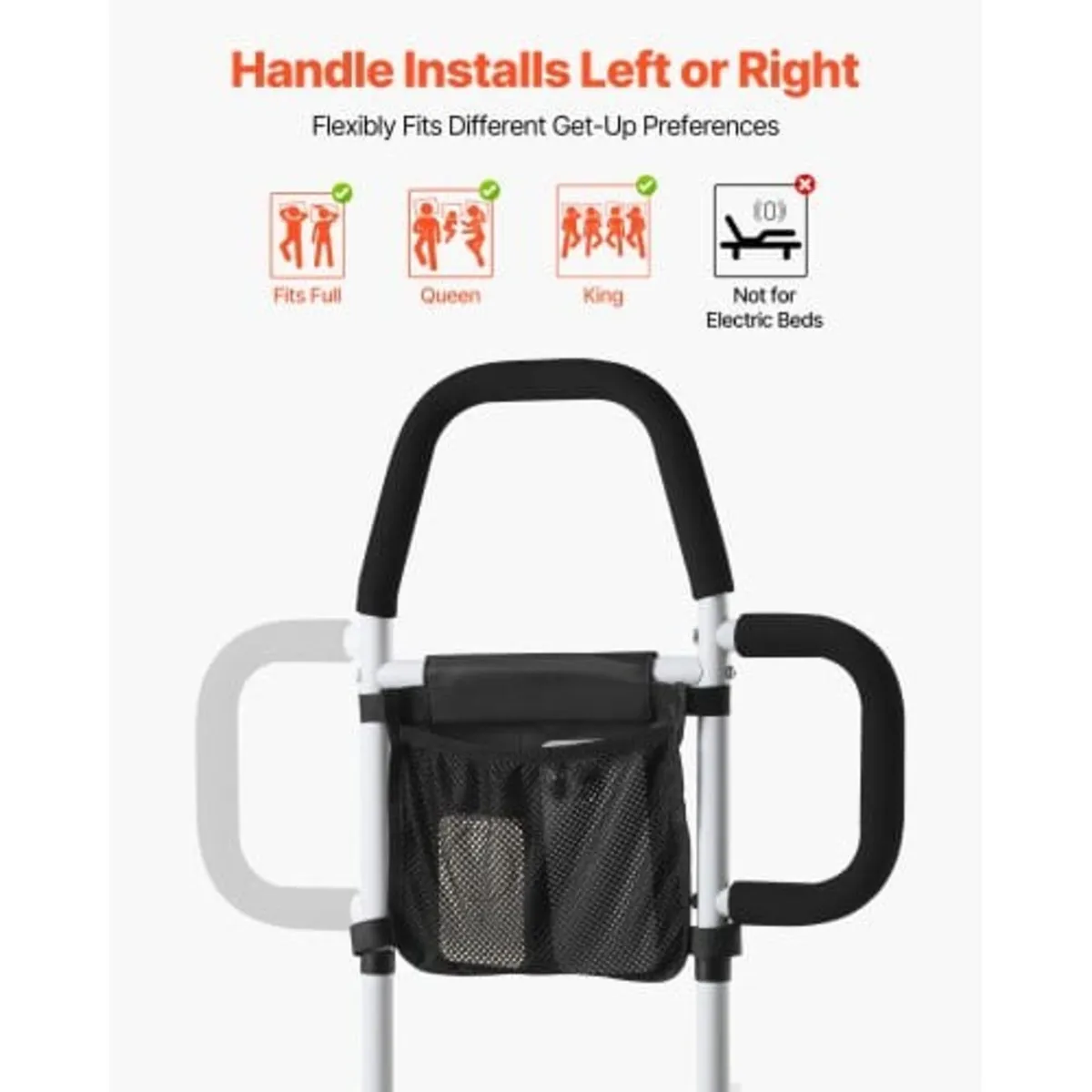 Bed Rail for Elderly, Bedside Assist Rails with Si - Image 3