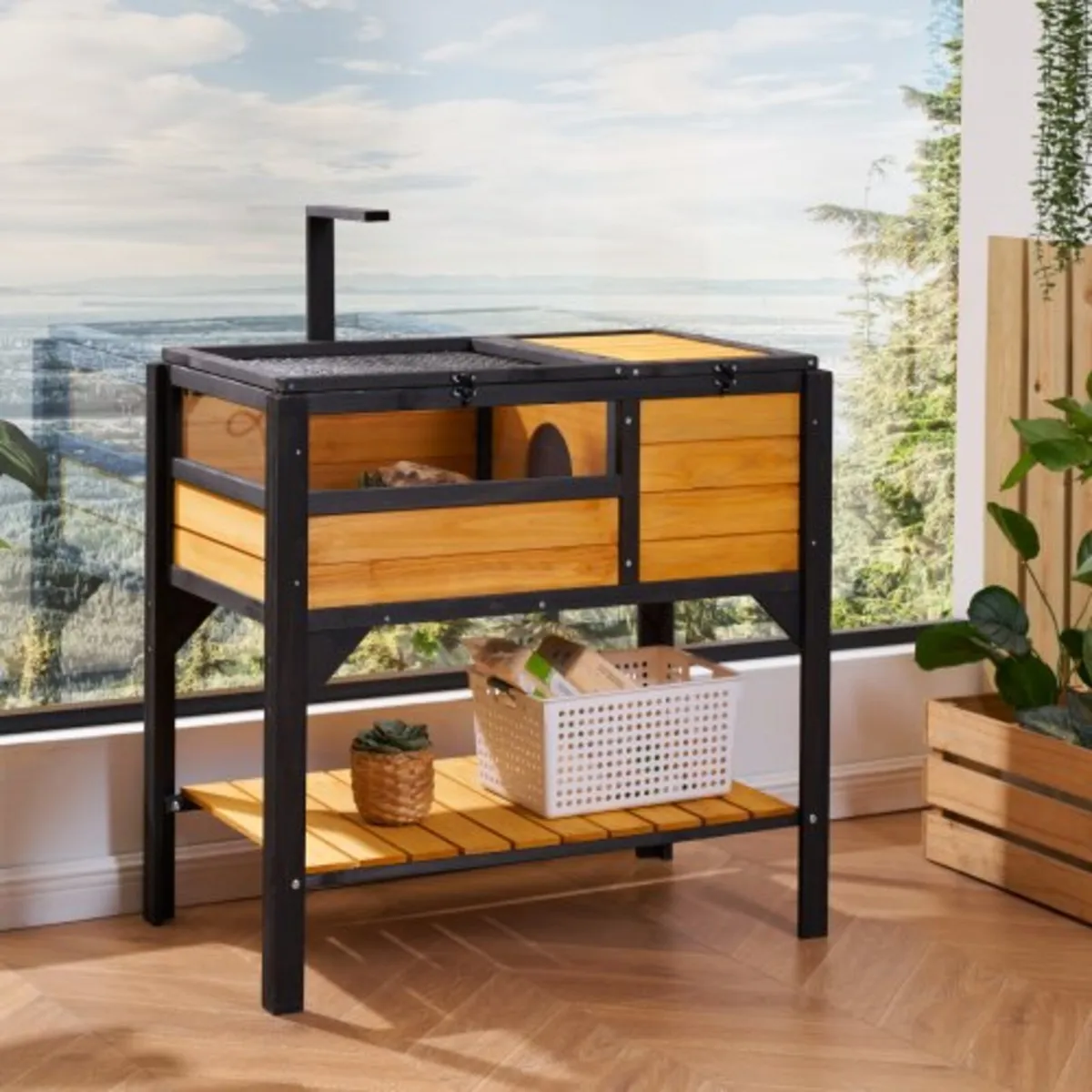Tortoise Habitat, Wooden Tortoise House Indoor & O - Image 1
