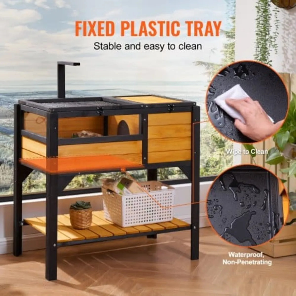 Tortoise Habitat, Wooden Tortoise House Indoor & O - Image 3