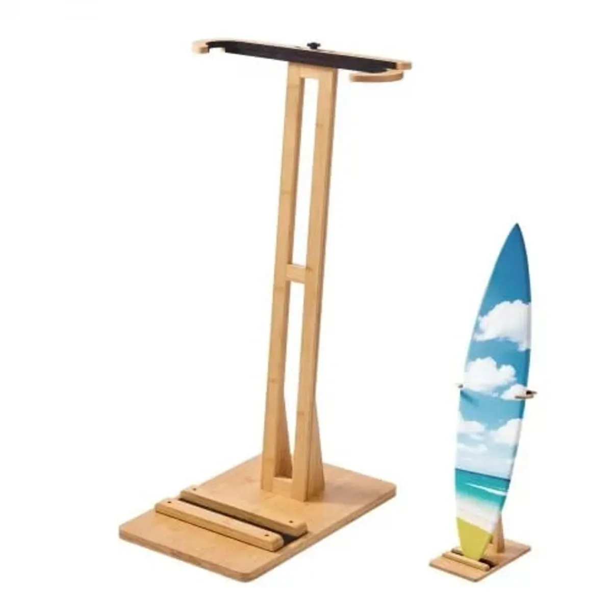 Vertical Surfboard Stand, Wooden Surfboard Rack fo - Image 1
