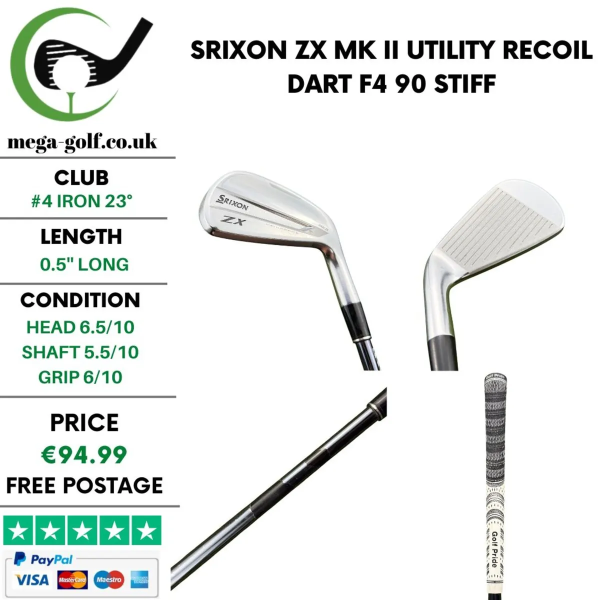 Srixon ZX Mk II Utility #4 Iron 23° / Stiff - Image 1