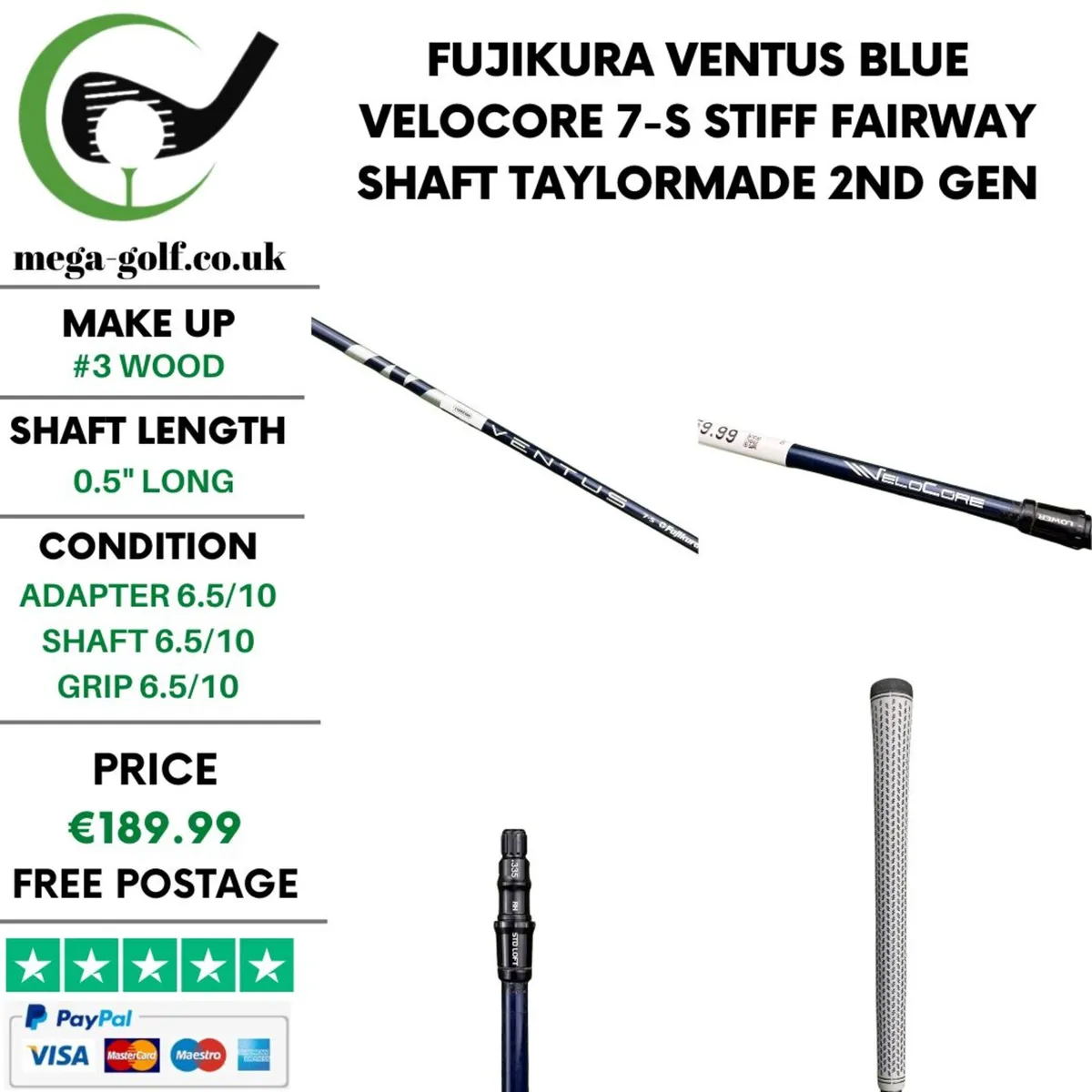 Fujikura Ventus Blue Velocore 7-S Stiff #3 Wood - Image 1