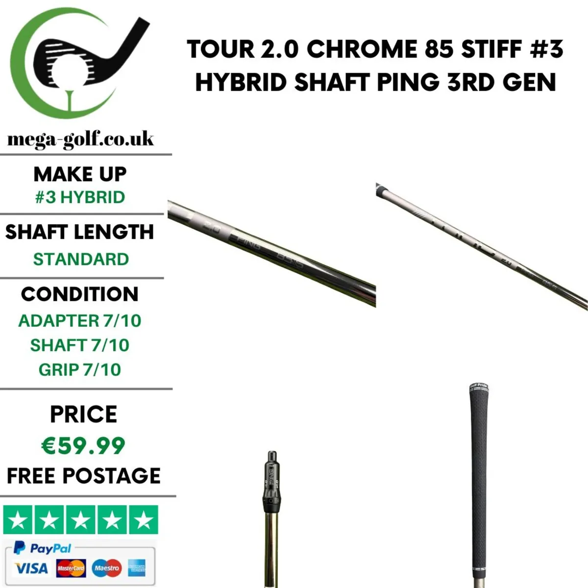 Tour 2.0 Chrome 85 Stiff #3 Hybrid Shaft / Ping - Image 1