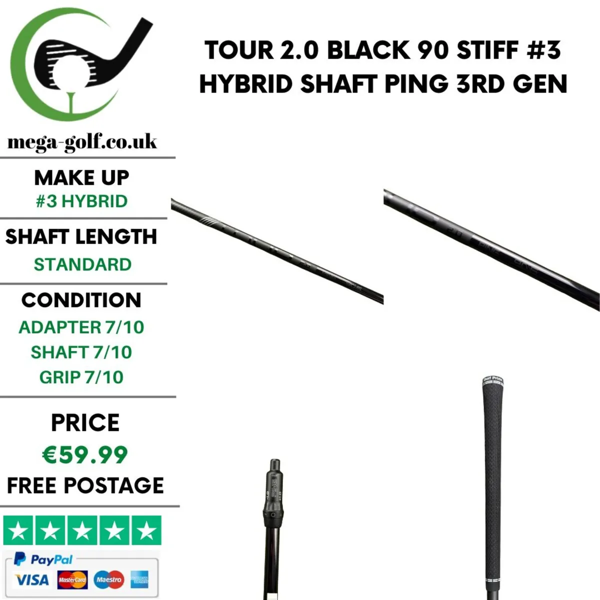 Tour 2.0 Black 90 Stiff #3 Hybrid Shaft / Ping - Image 1