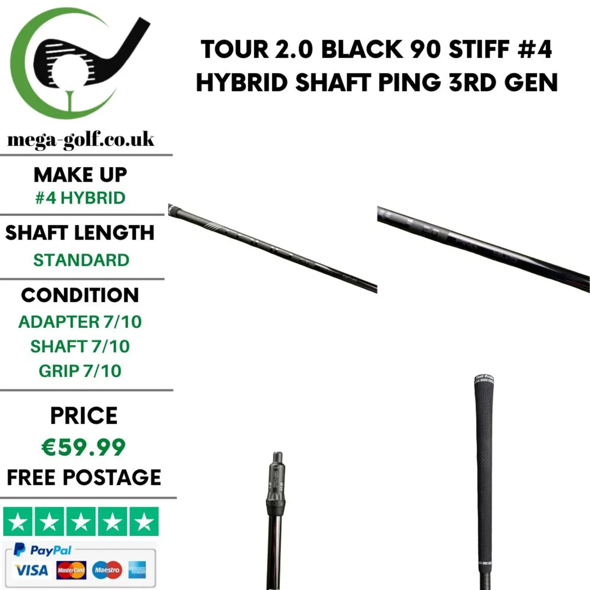 Tour 2.0 Black 90 Stiff #4 Hybrid Shaft / Ping - Image 1