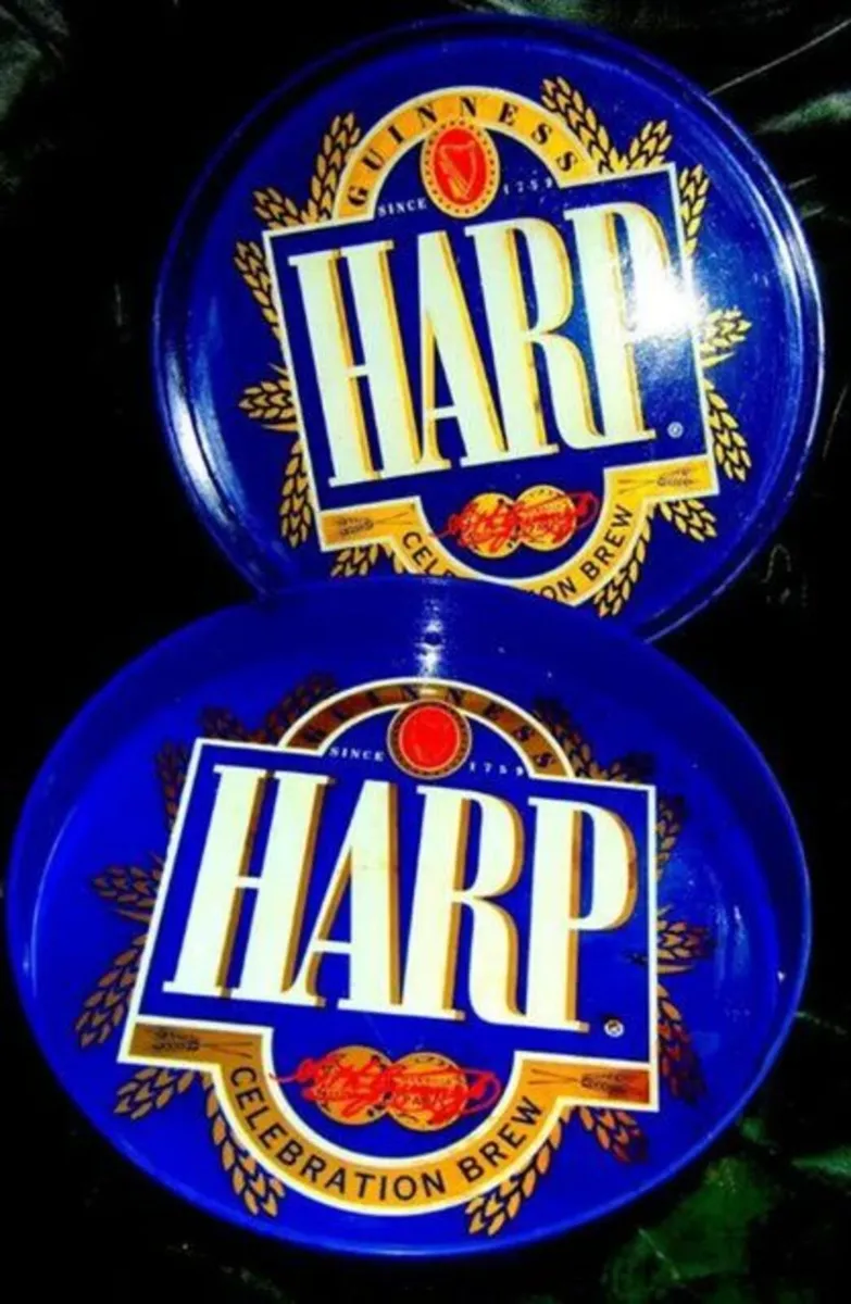 Pair of Vintage Harp 'Celebration Brew' Trays - Image 4