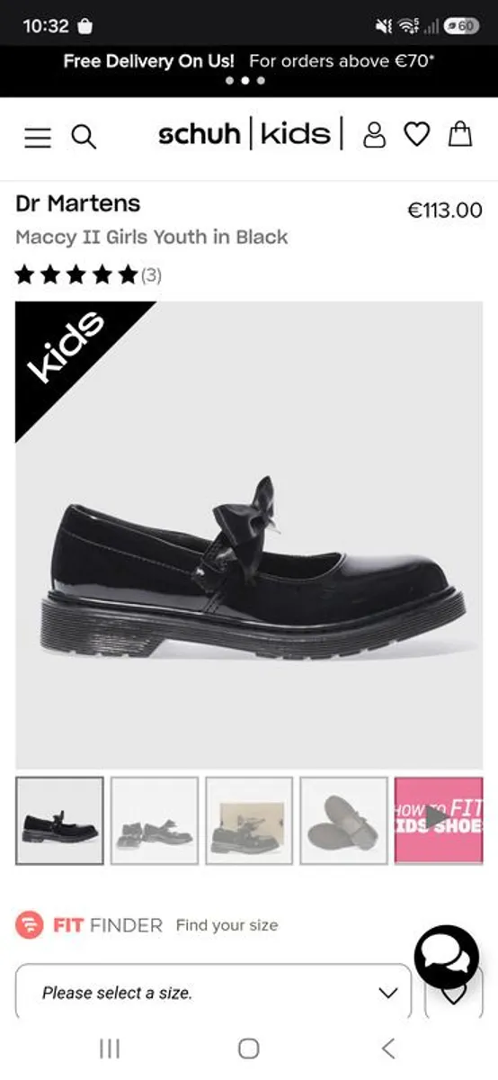 Girls Dr Martens School Shoes - Image 1