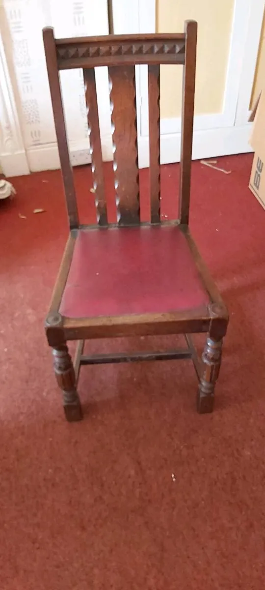 Antique Early 20th Century Oak Elm High Back Chair - Image 1