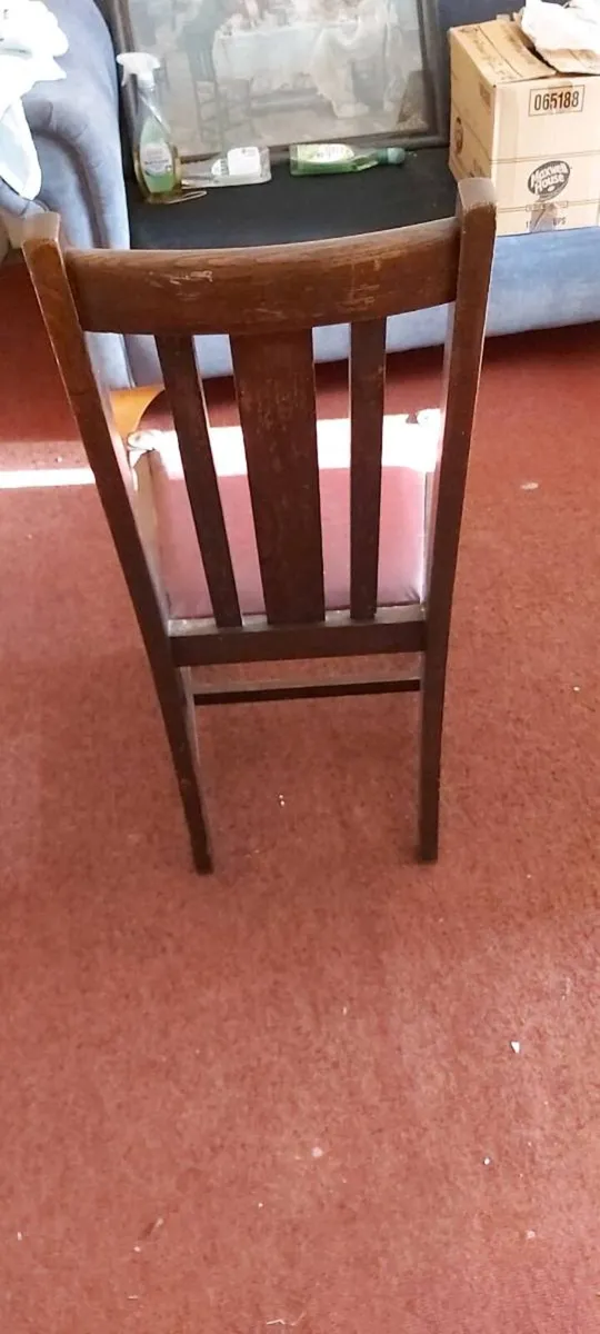 Antique Early 20th Century Oak Elm High Back Chair - Image 2
