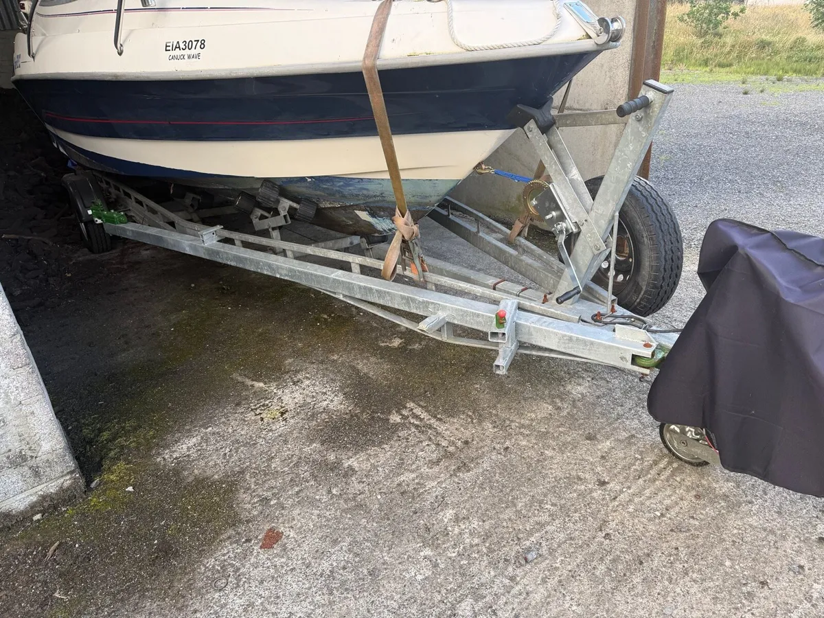 Boat with Yamaha Outboard on Trailer - Image 2