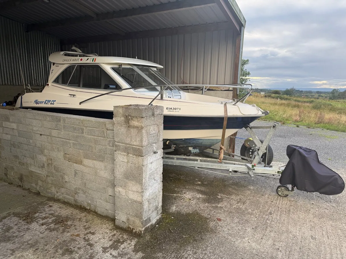 Boat with Yamaha Outboard on Trailer - Image 4