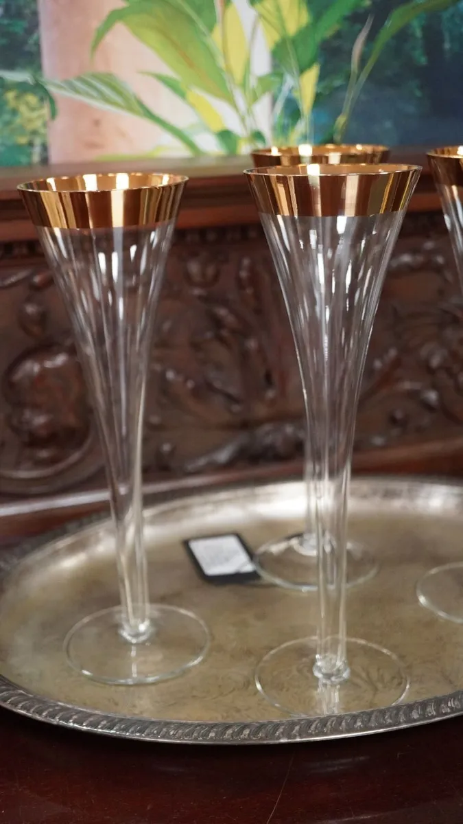 Vintage Hollywood Regency Style Champagne Flutes - Image 2