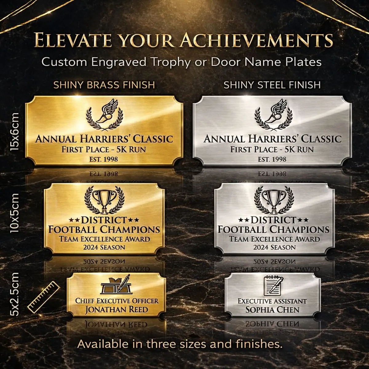 Personally laser engraved name plates - Image 1