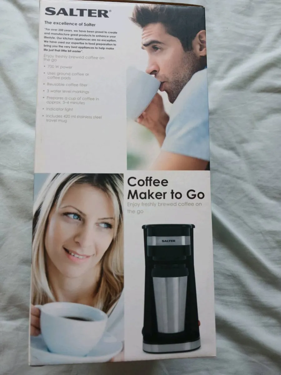 New in box coffee maker and steel travel mug - Image 2