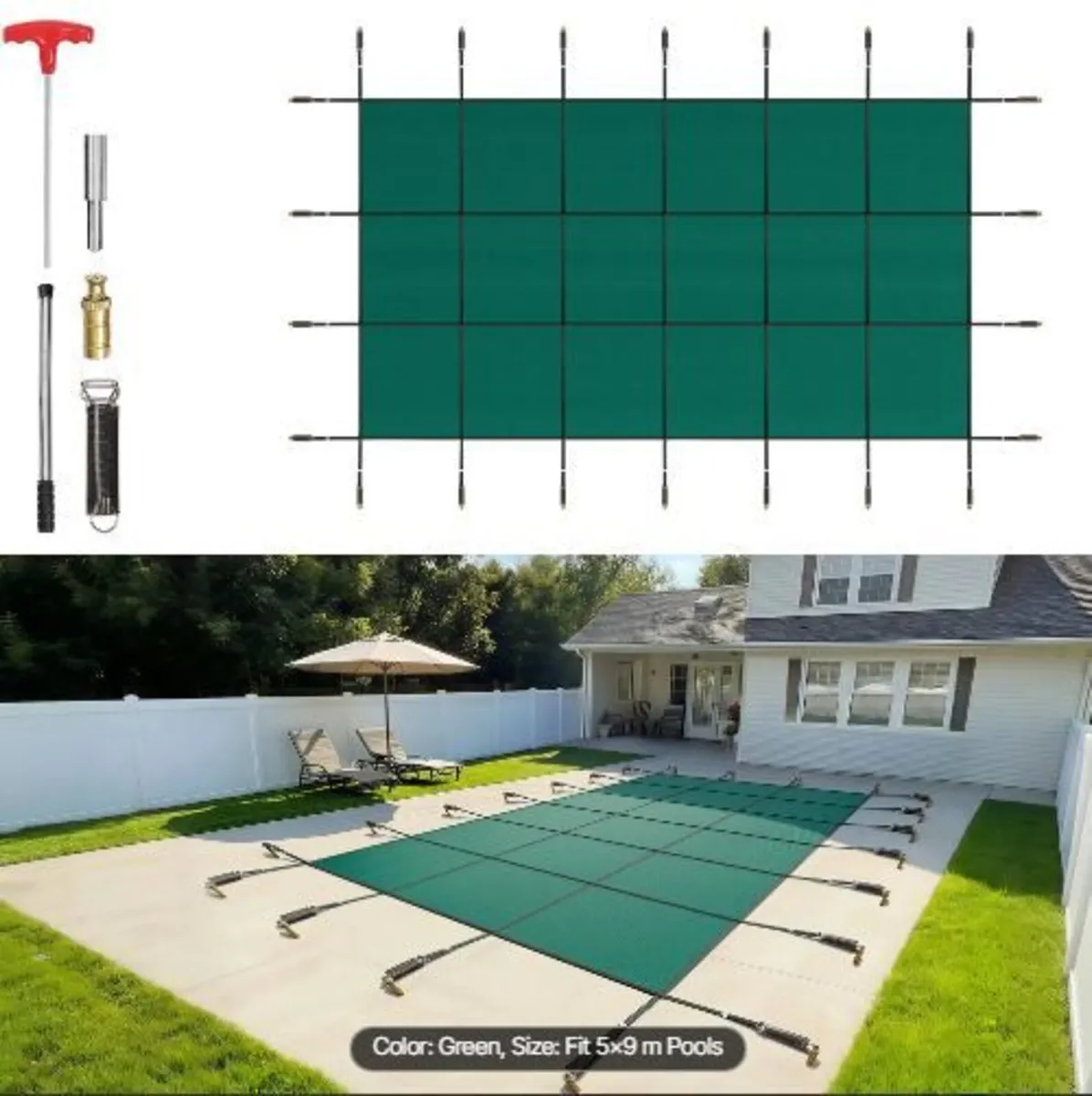 Pool Safety Cover Fits 16x30ft Rectangle - Image 3