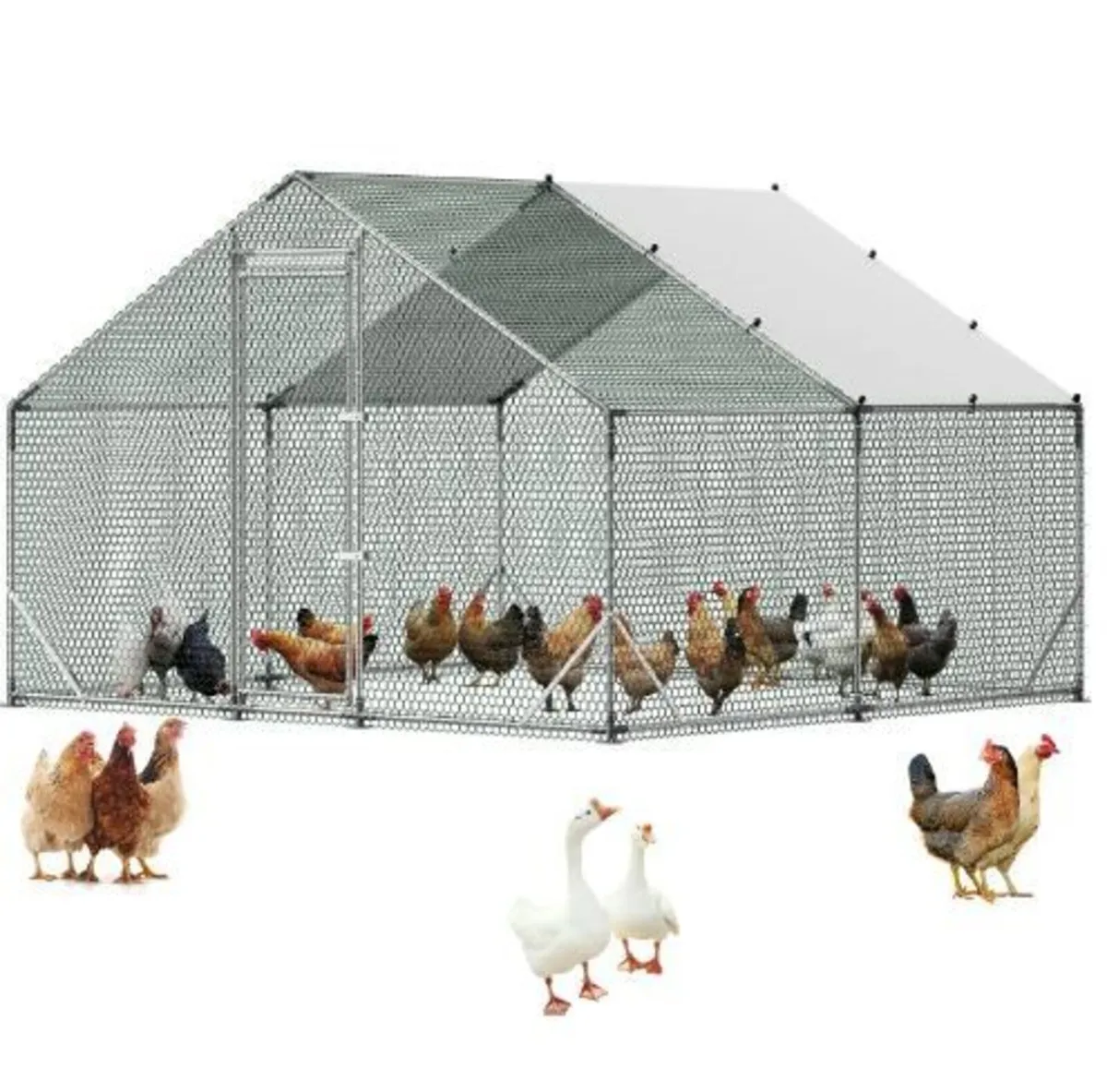 Large Metal Chicken Coop, 3 x 3 x 2 m - Image 1