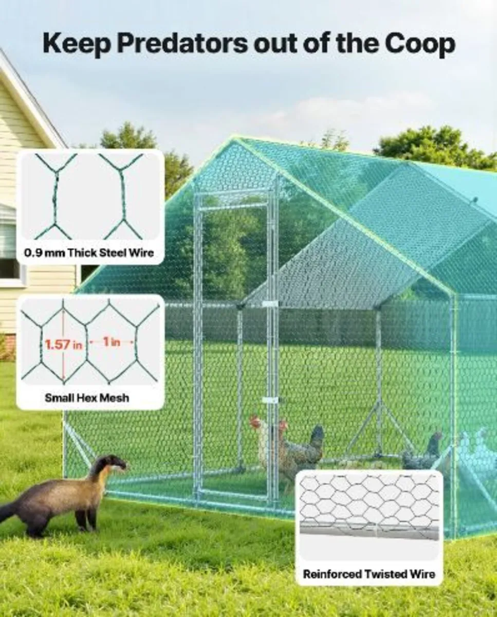 Large Metal Chicken Coop, 3 x 3 x 2 m - Image 2