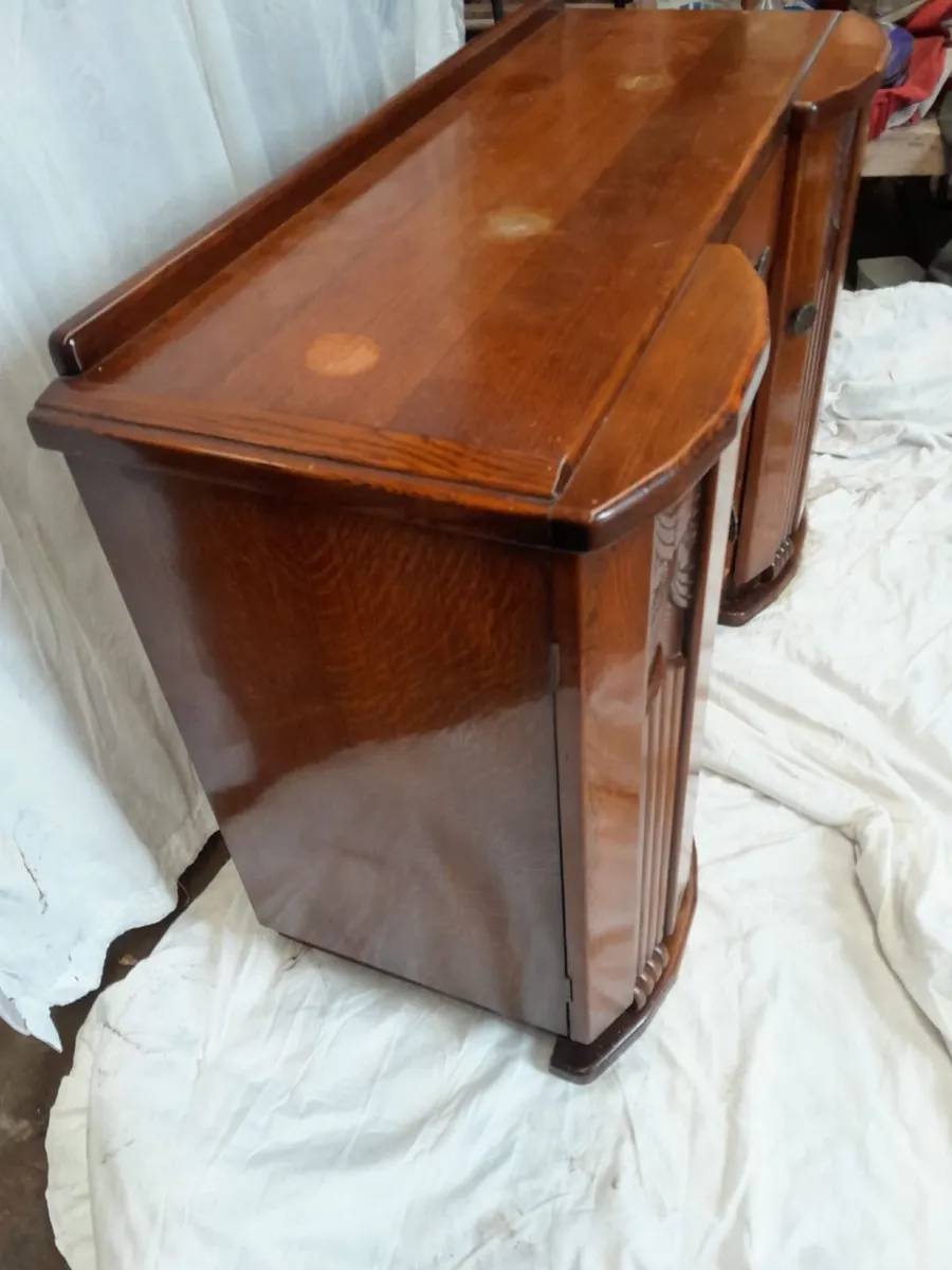 Art deco solid oak side board - Image 3
