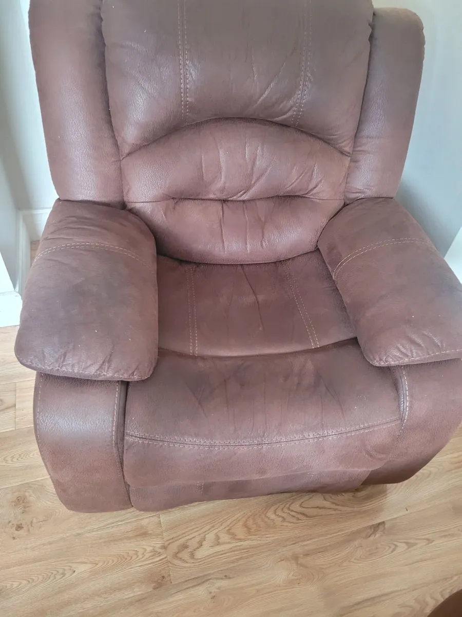 2 Reclining Arm chairs. Plus 3 seater free - Image 2