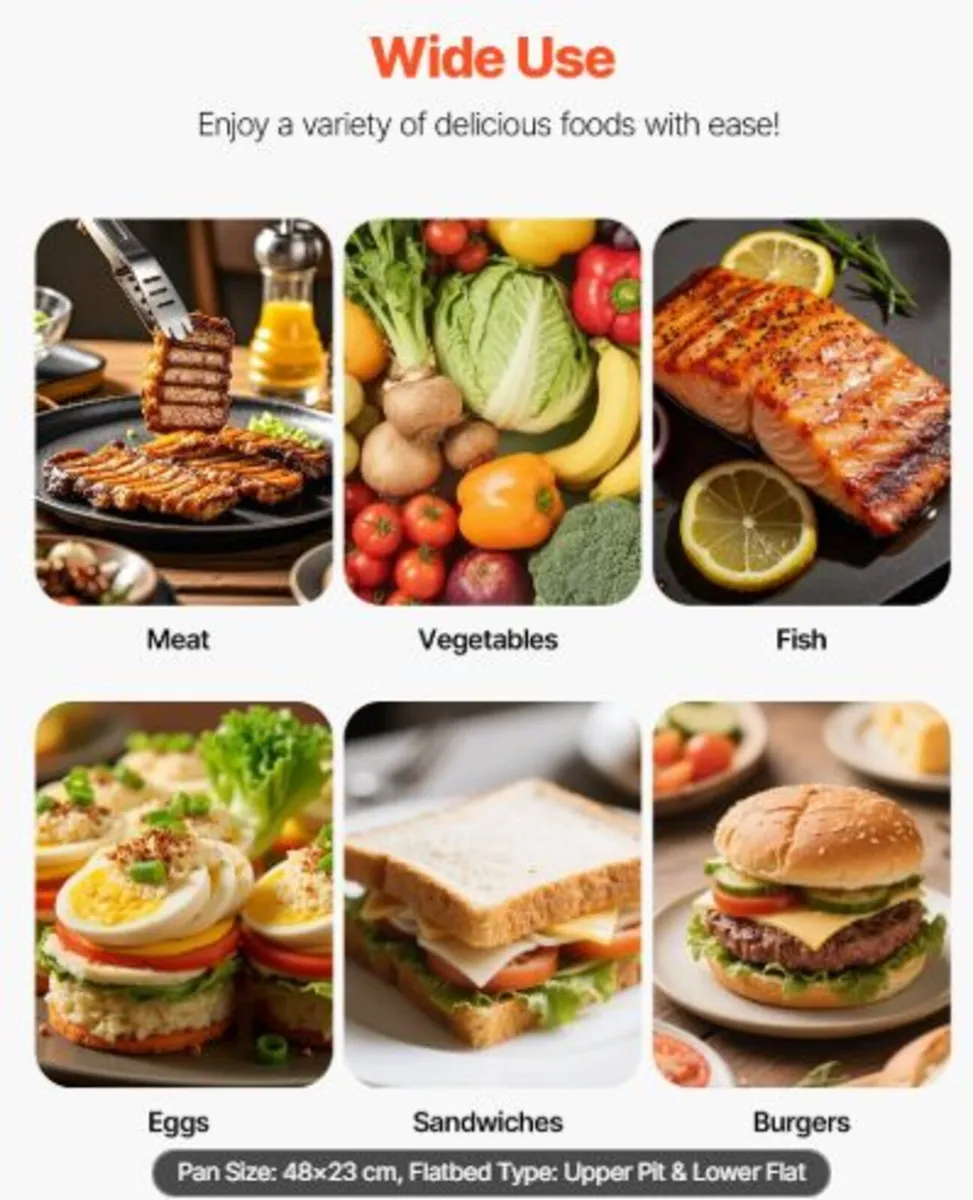 Commercial Panini Grill, 3600W Electric Sandwich - Image 3