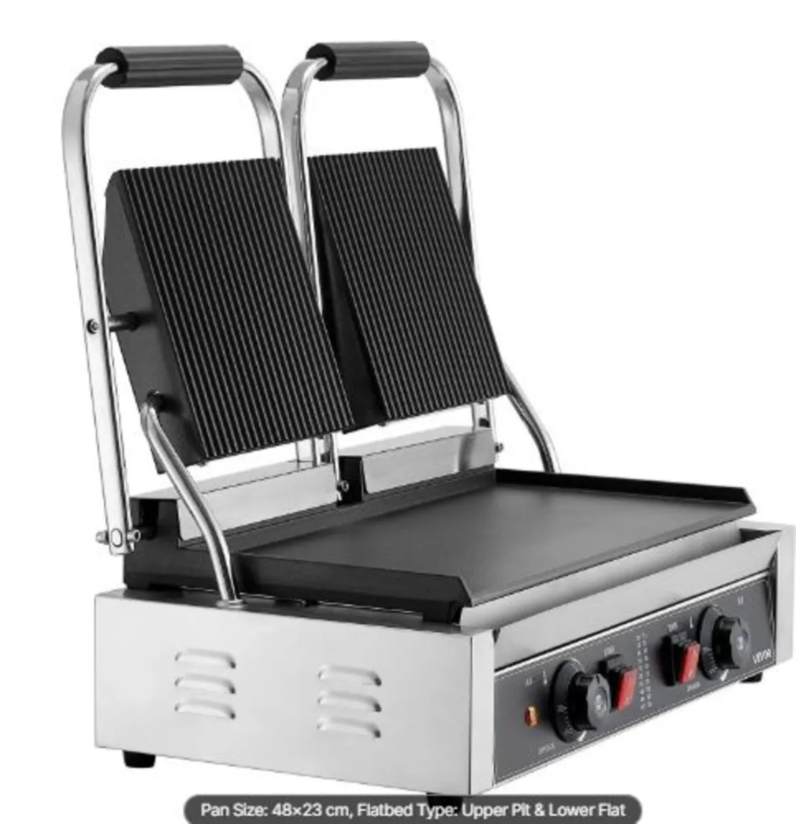 Commercial Panini Grill, 3600W Electric Sandwich - Image 4