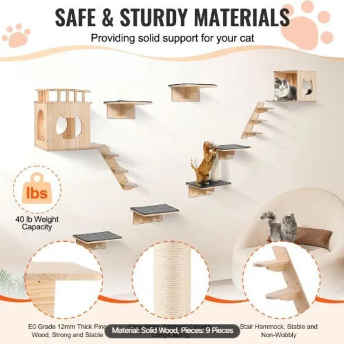 Wall Mounted Cat Shelves - Image 4