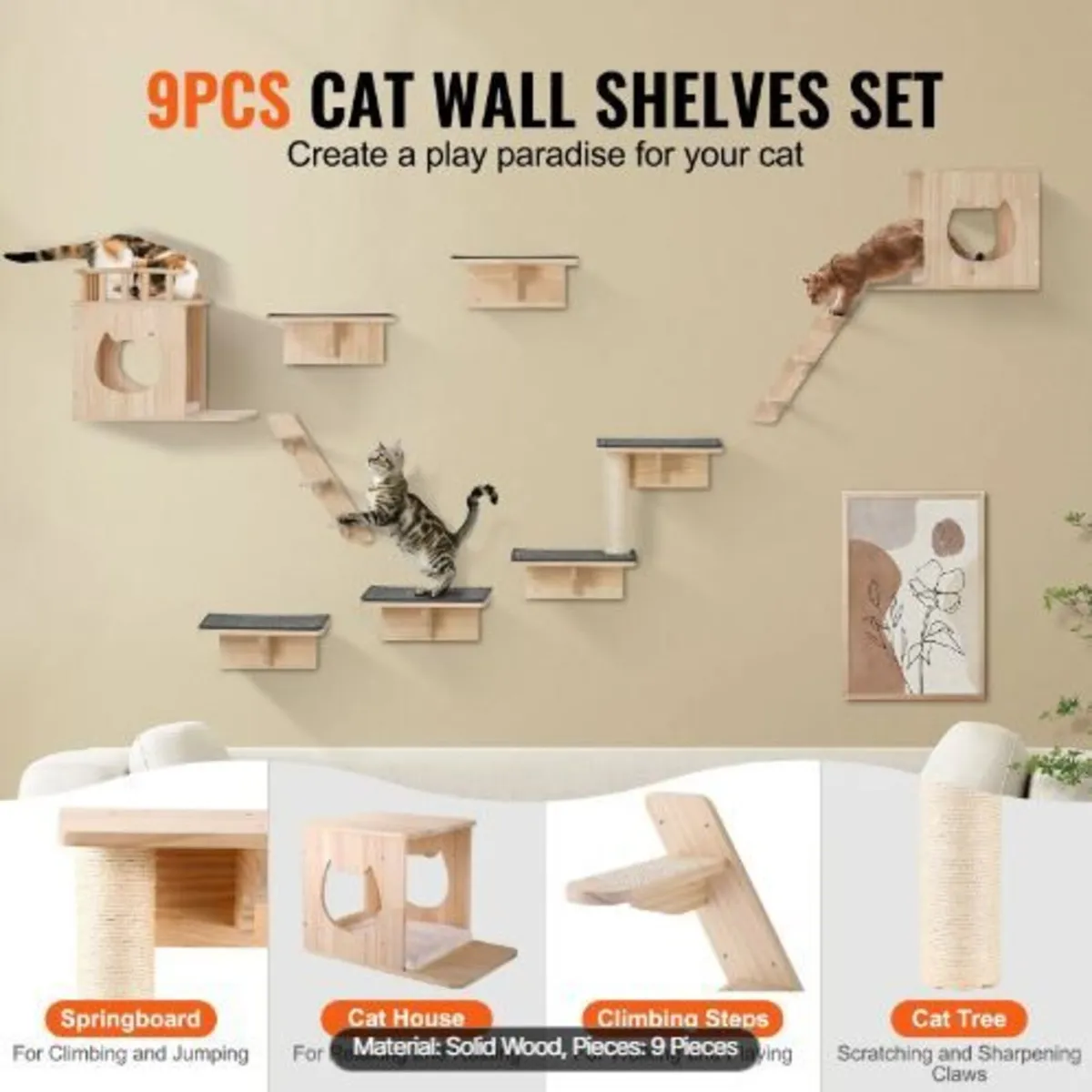 Wall Mounted Cat Shelves - Image 2