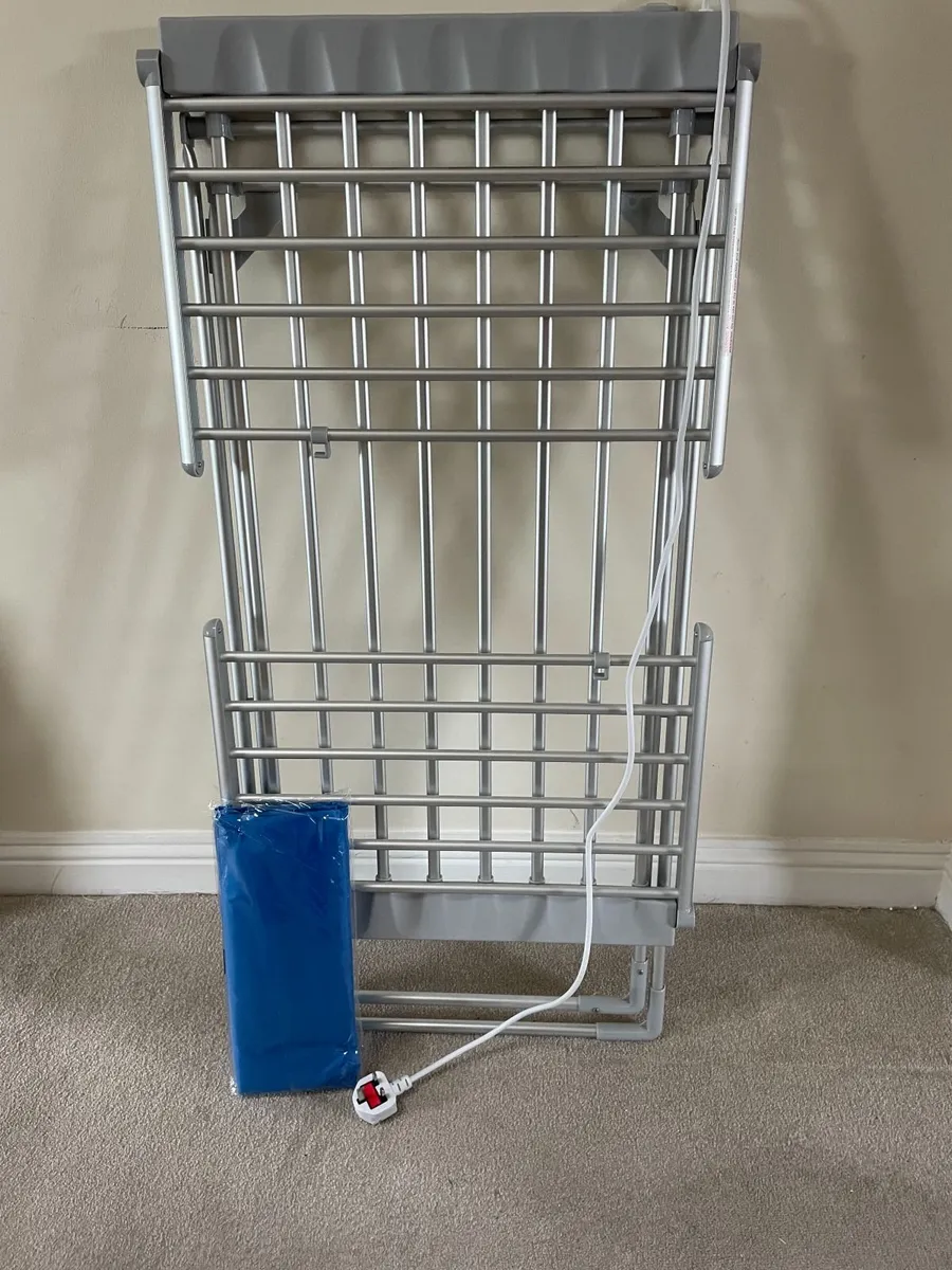 Electric Heated Clothes Airer with Cover - Image 1