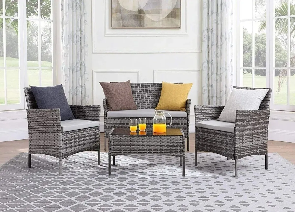 Rattan Garden Chair 4 Piece Outdoor Furniture - Image 4