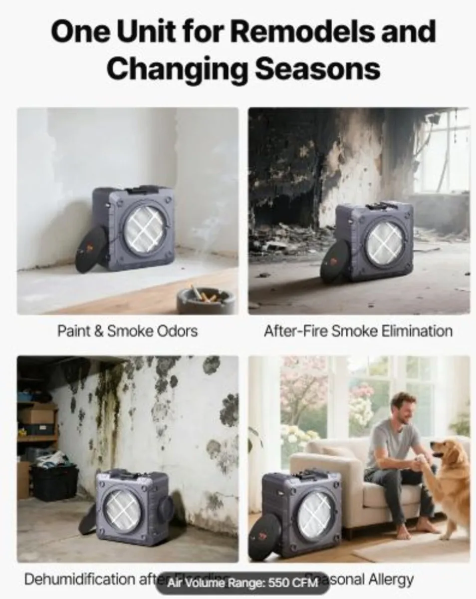 Air Purifier with 3 Stage Stackable Negative Air - Image 3