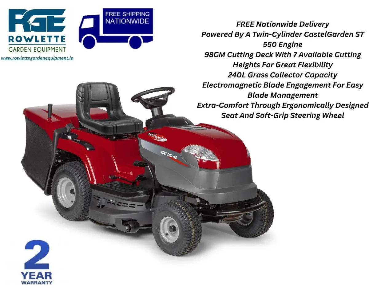 Castelgarden XDC180HD Petrol Ride-On Lawnmower - Image 1
