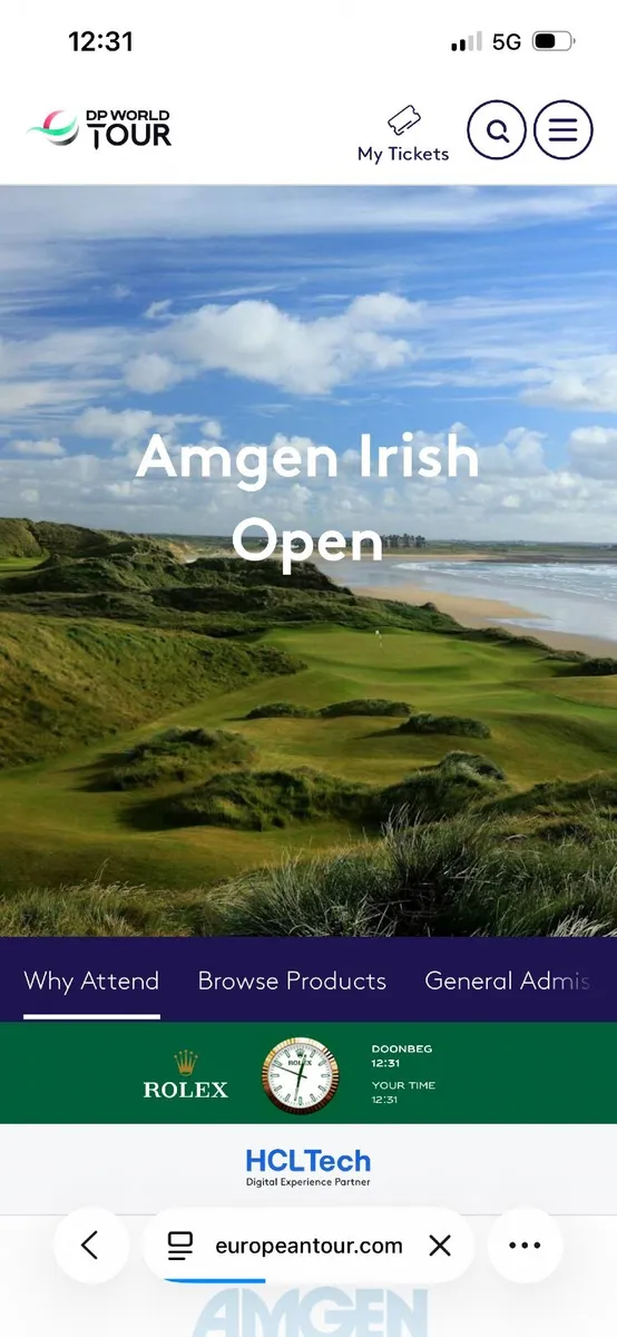 Amgen Irish Open Golf Tickets 11/09