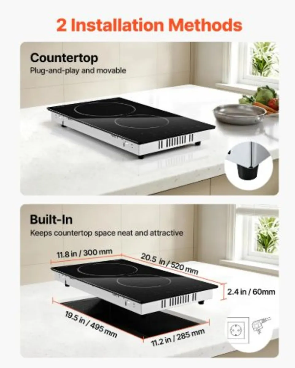 Electric Cooktop 30cm 2 Burners Portable Stove Top - Image 3