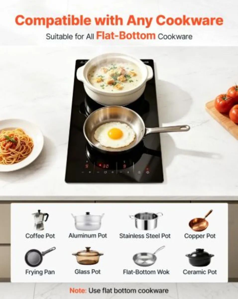 Electric Cooktop 30cm 2 Burners Portable Stove Top - Image 4