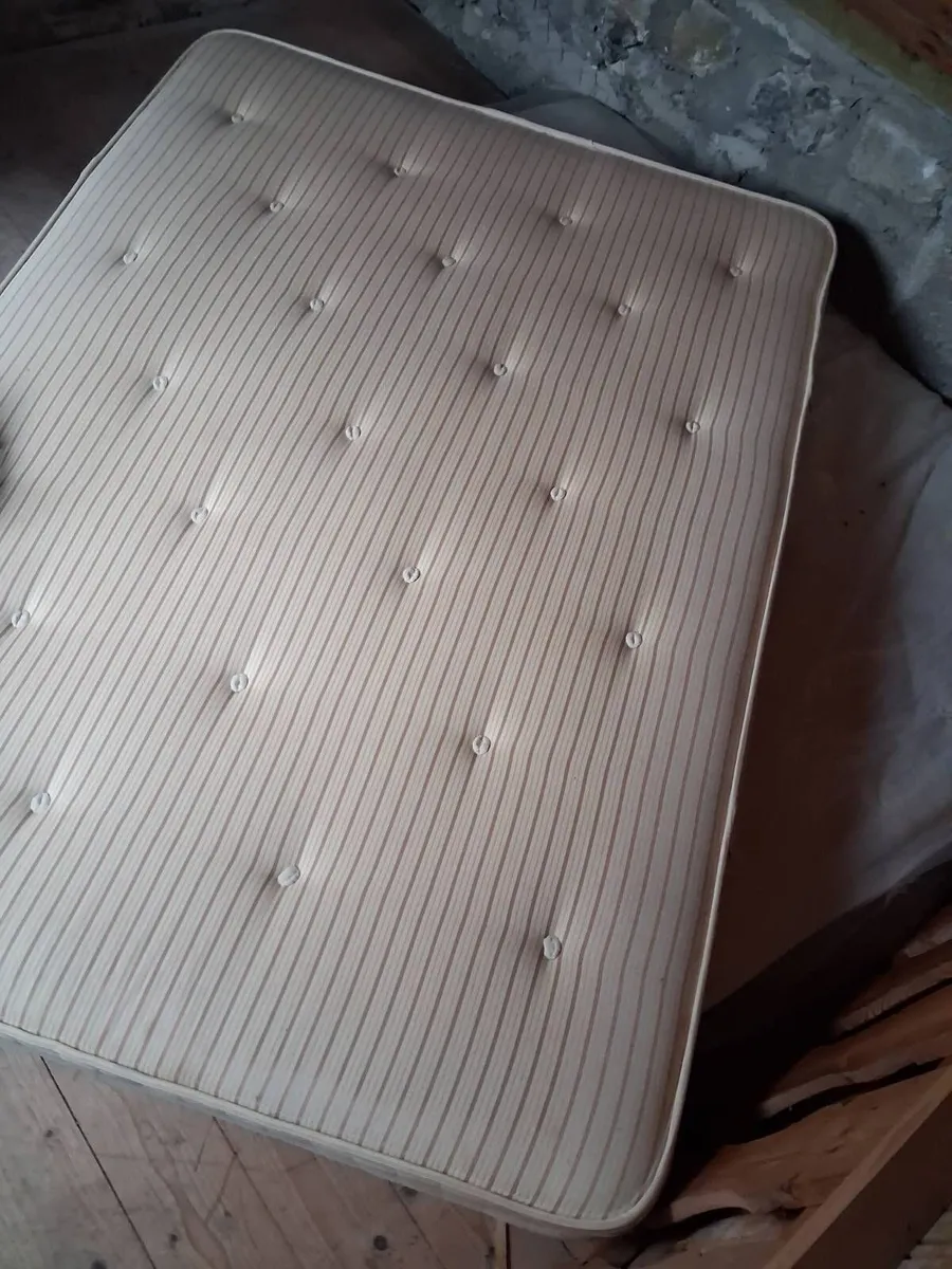 Solid Pine Double Bed w/matress & bedside locker - Image 3