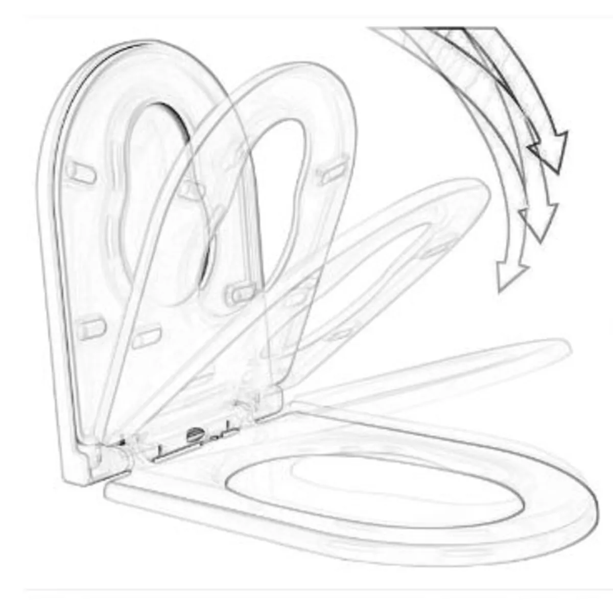 Toilet Seat Soft Close White Bathroom - Image 3