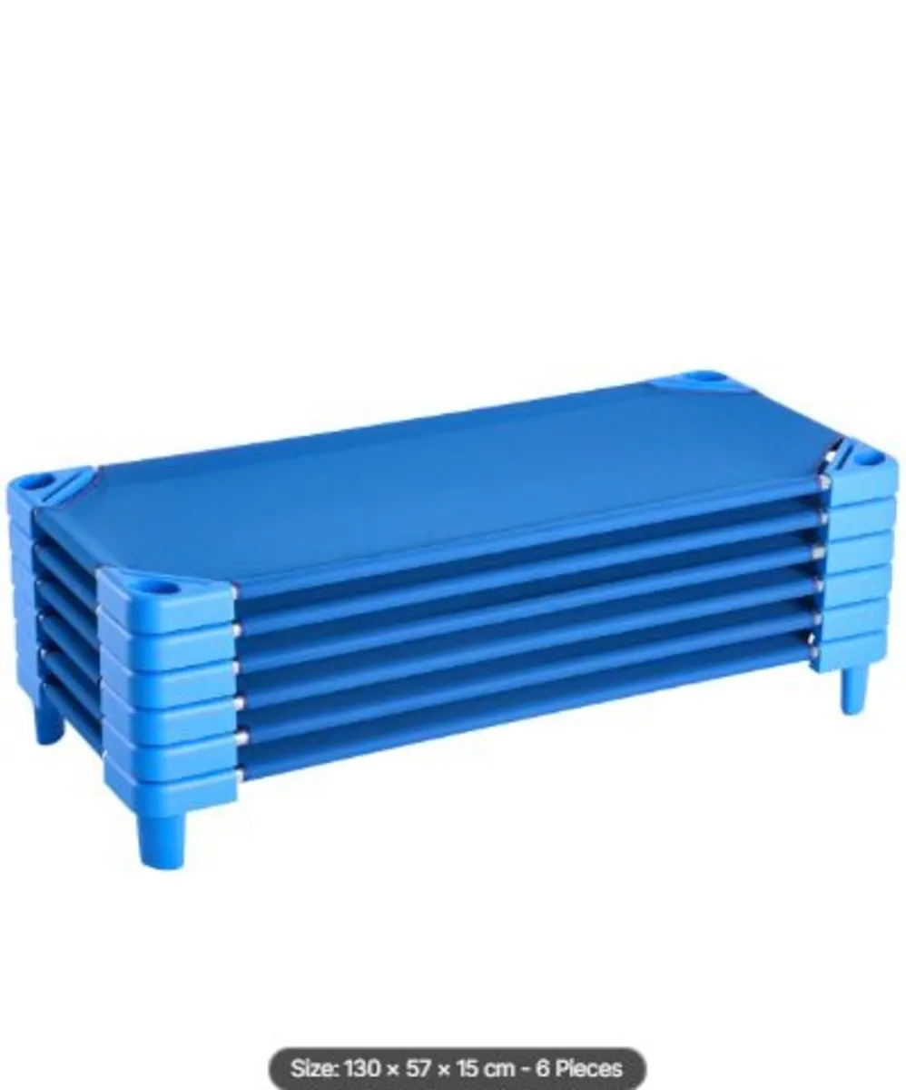 Stackable Kiddie Cot, Pack of 6, Portable Toddler - Image 1