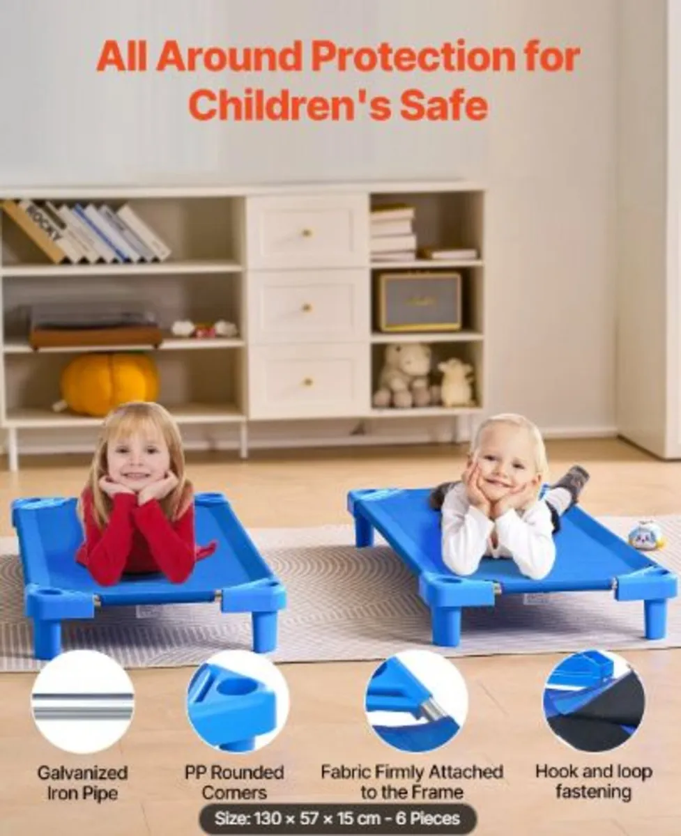 Stackable Kiddie Cot, Pack of 6, Portable Toddler - Image 2
