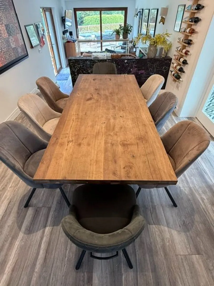 Large Dining Table and 6 Upholstered Dining Chairs - Image 2
