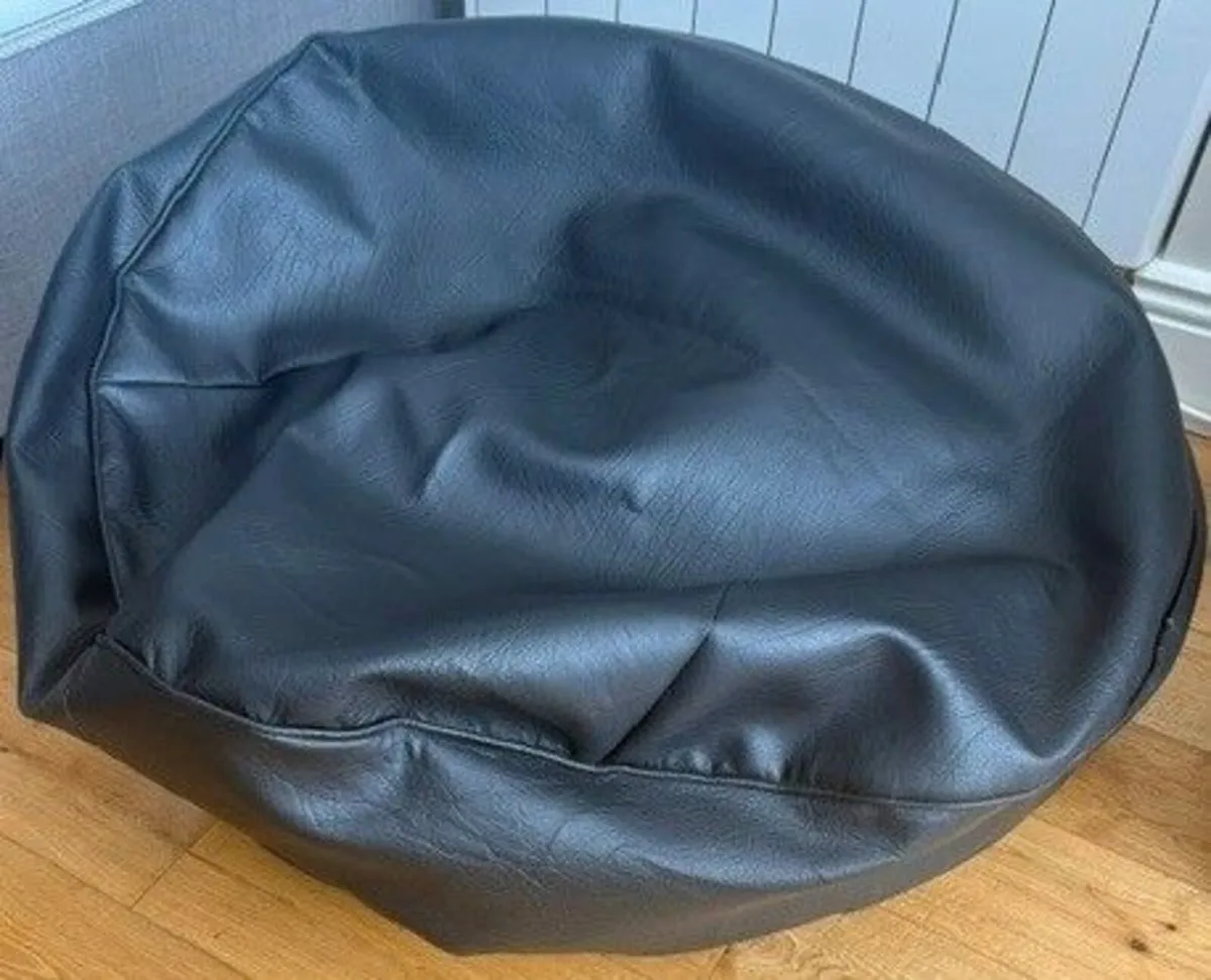 Black Faux Leather Bean Bag (Large) - Image 2