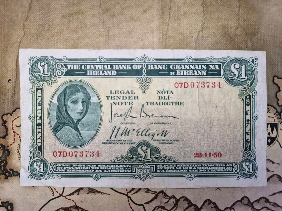 1 Pound Lady Lavery 28/11/50 IRISH NOTE - Image 1