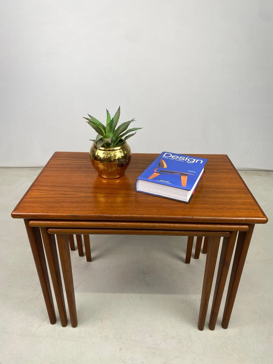 Mid Century Danish Teak Nesting Tables - Image 4