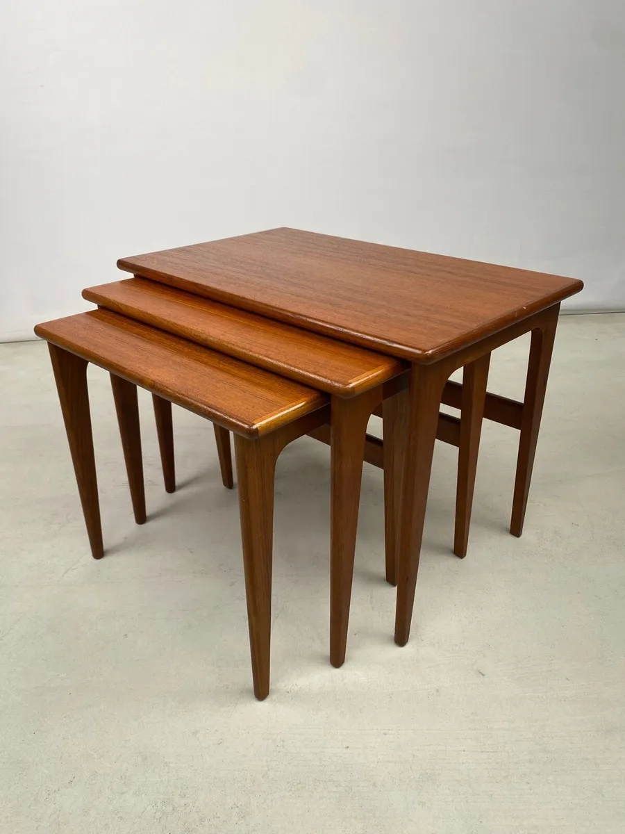 Mid Century Danish Teak Nesting Tables - Image 1