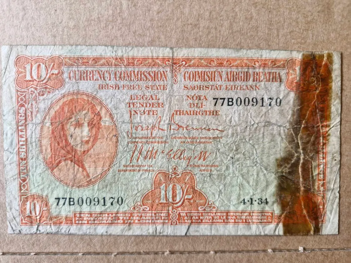 10 Shilling Lady Lavery 4/1/34 IRISH NOTE - Image 1