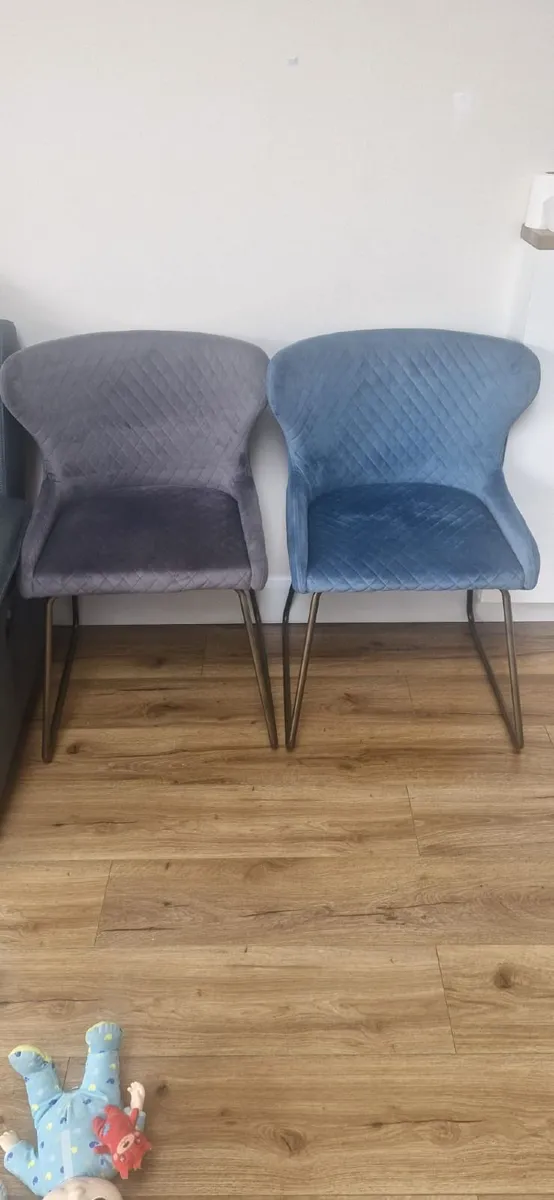 Set of 4 Velvet Dining Chairs ( 8 available mixed - Image 1