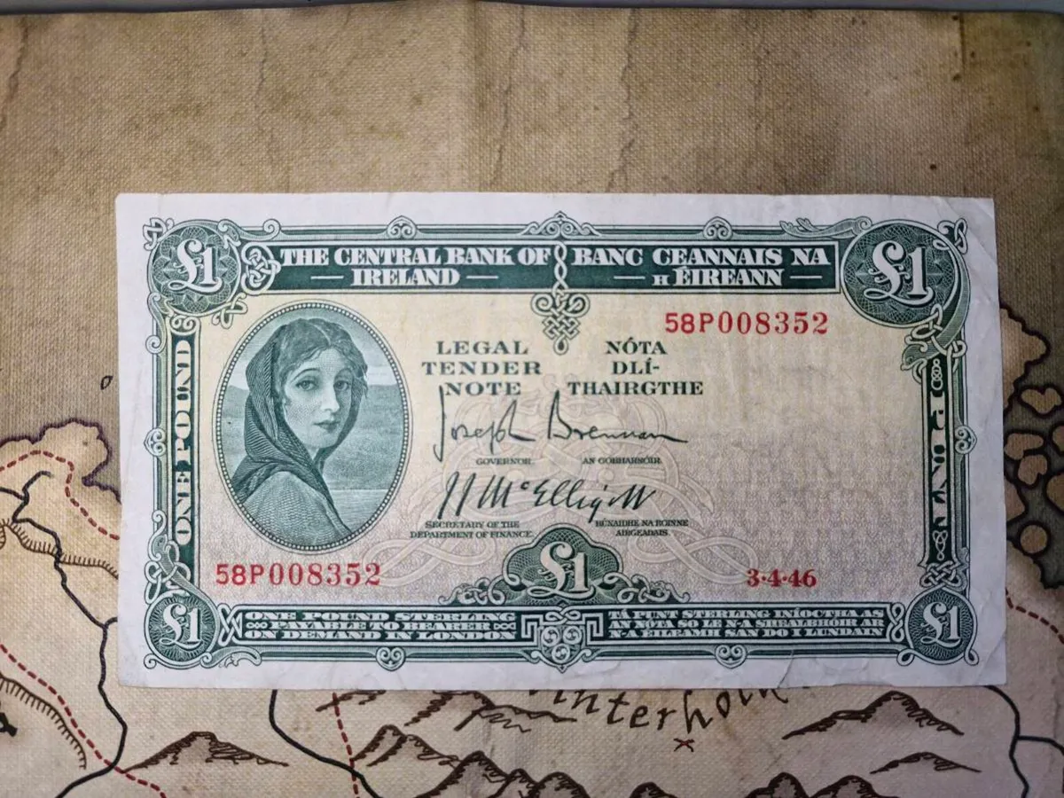 1 Pound Lady Lavery 3/4/46 IRISH NOTE - Image 1