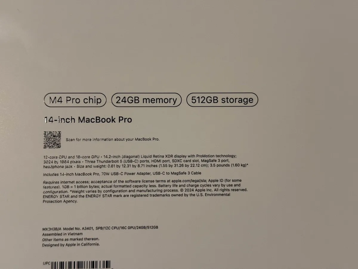 MacBook Pro 14.2 M4 pro 24/512GB Sealed 1y Warrant - Image 2